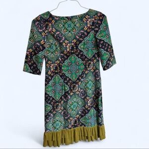 Dainty Jewells Colorful Patterned Dress with Ruffle Hem